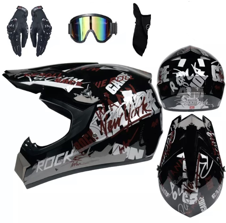 Motokrosová helma Rock Racing SET černá