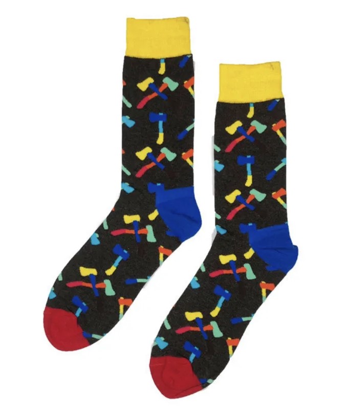 Trendy barevné ponožky sekery
