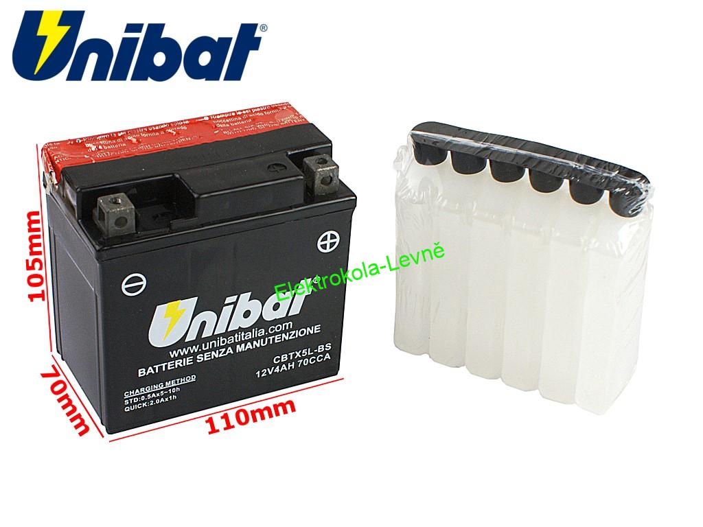 Gelová baterie pro čtyřkolku Unibat 12V 4Ah