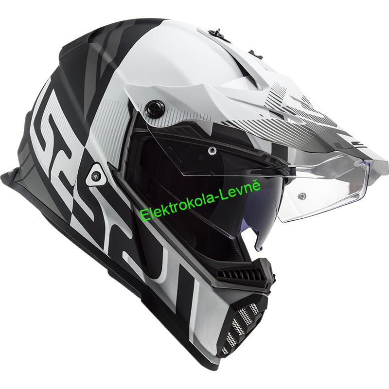 Krosová moto přilba LS2 MX436 Pionner Evo Evolved black/white