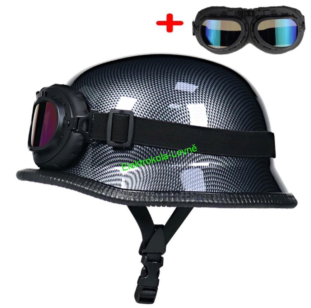 Moto helma německá + brýle