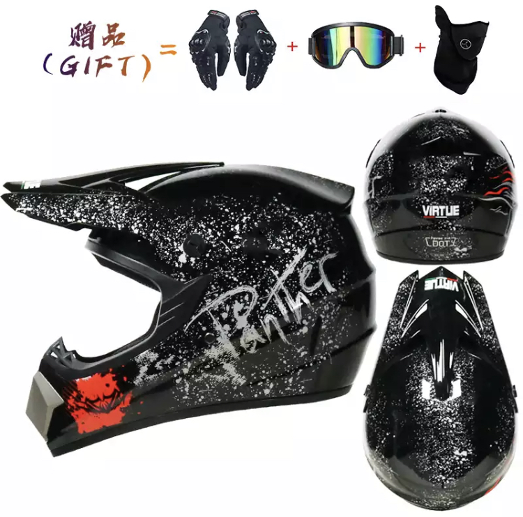 Moto helma krosová Panther černá