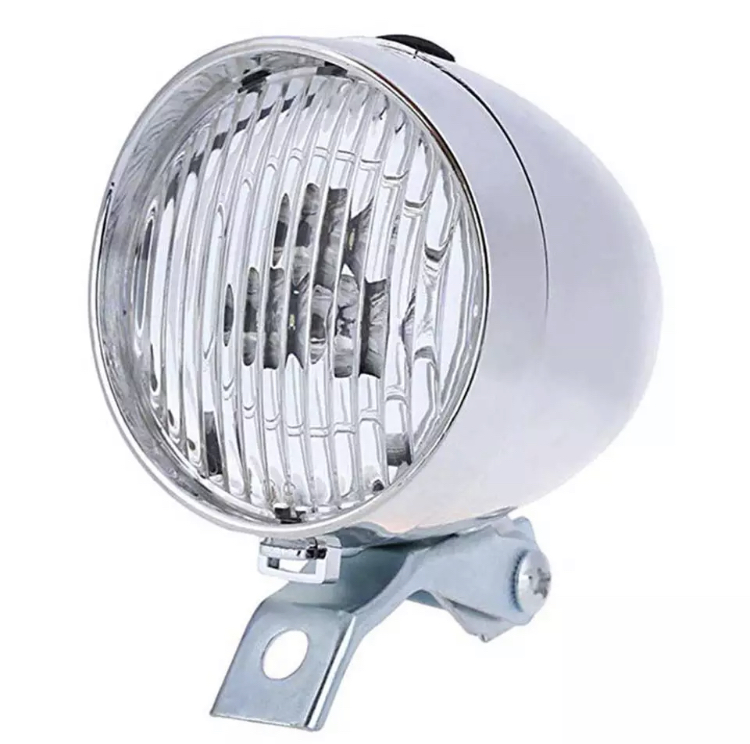 Retro přední LED světlo na motokolo Chopper chromované