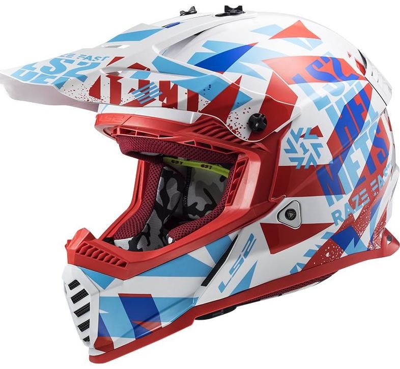 Krosová moto přilba LS2 MX437 Fast Evo Mini Funky red