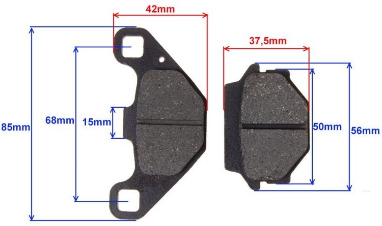 Brzdové destičky čtyřkolka 110-125cc