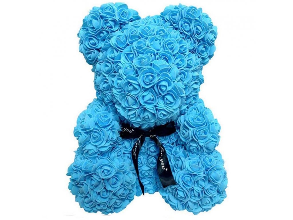 Medvídek z růží Rose Bear modrý