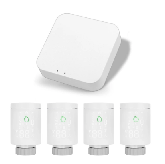 WIFI TUYA termostatická hlavice - set 4 ks + brána Zigbee