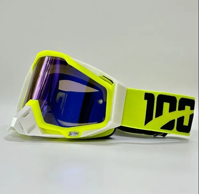 Brýle na motocross bílo-žluté