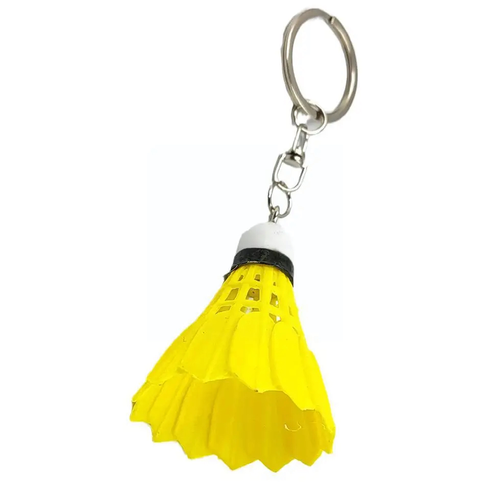 Žlutý přívěsek na klíče badminton