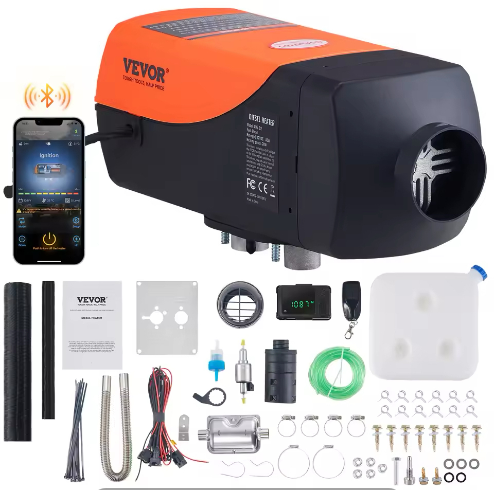 Naftové nezávislé topení 230V/12V Vevor s Bluetooth 5kW