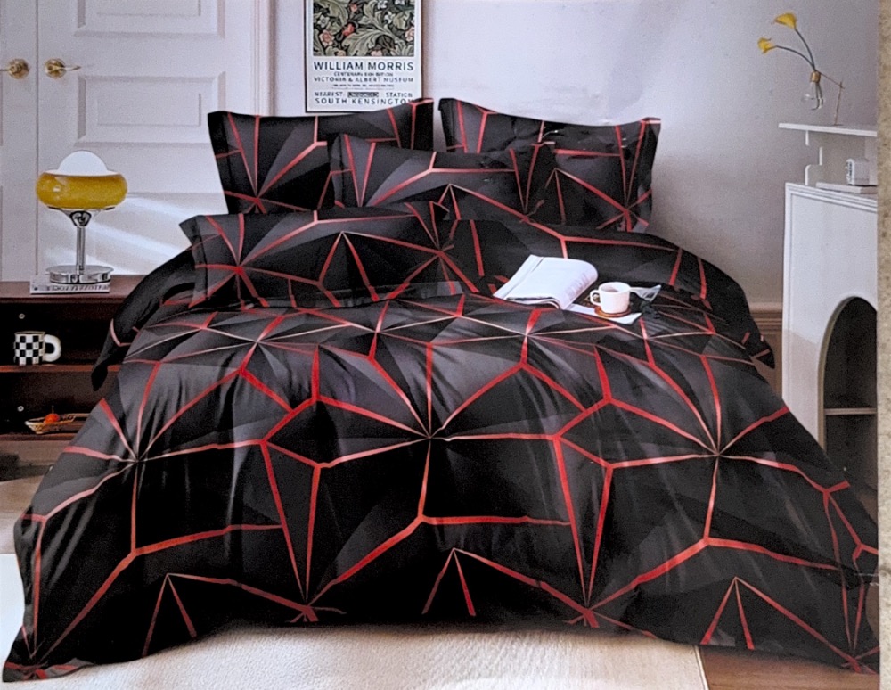 Bavlněné 7-dílné povlečení na manželskou postel červené