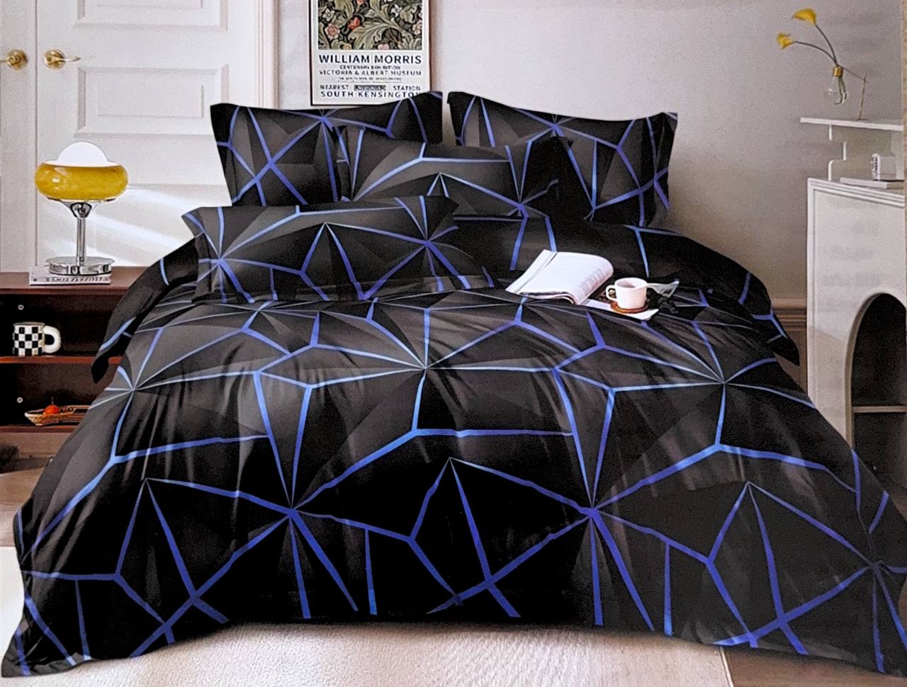 Bavlněné 7-dílné povlečení na manželskou postel fialové