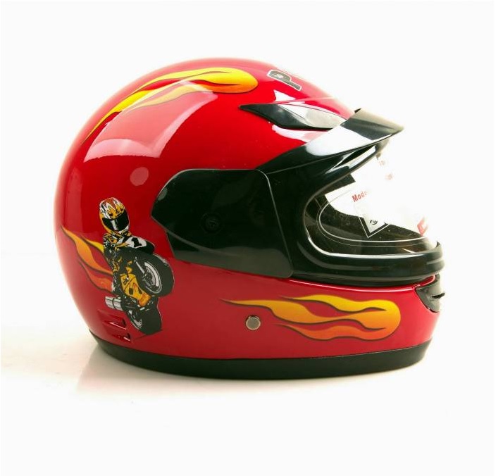 Moto helma integrální dětská červená