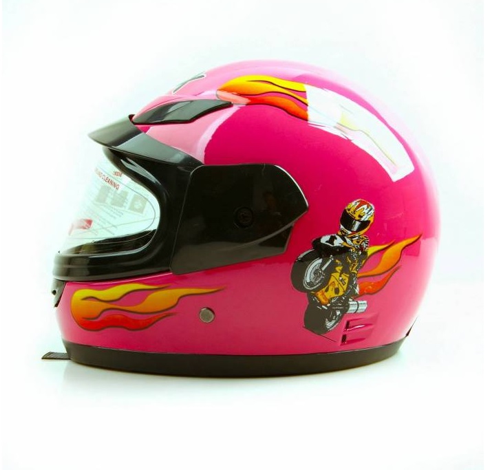 Moto helma integrální dětská růžová