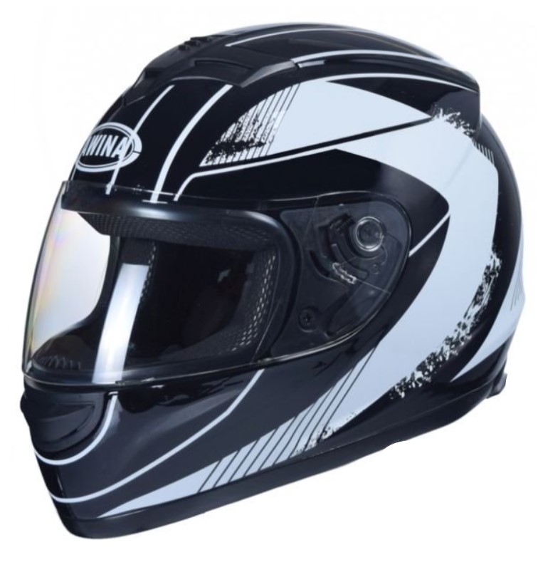 Moto helma Awina integrální černo-bílá